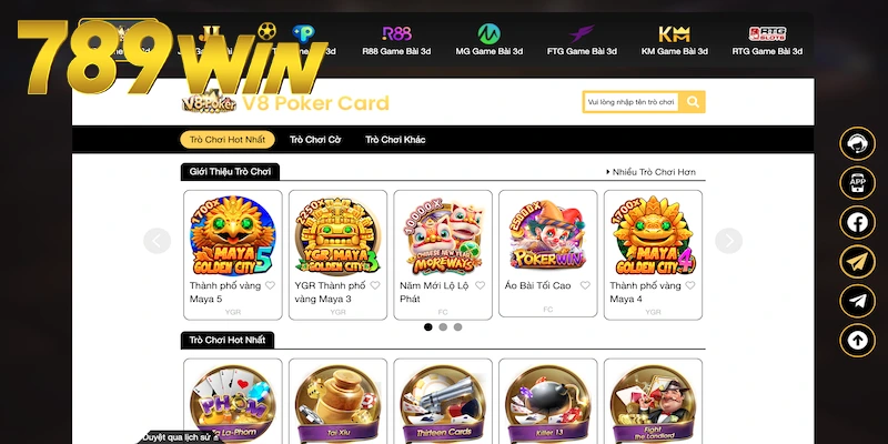 Đa dạng sảnh game bài tại 789win