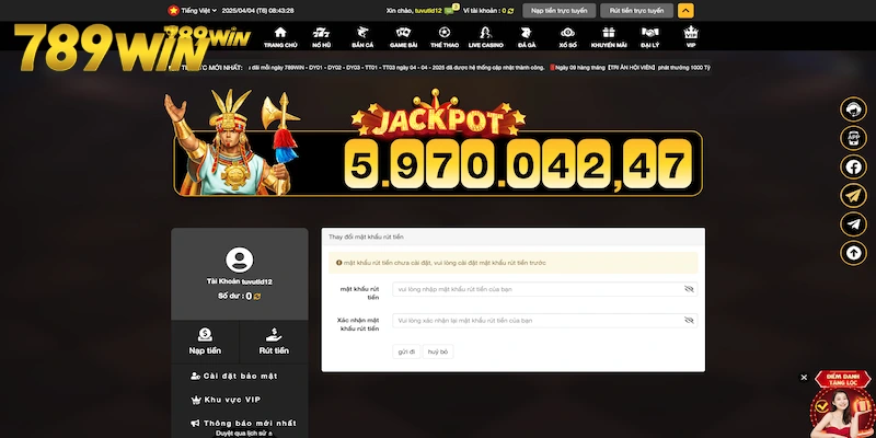 Truy cập và làm theo hướng dẫn rút tiền 789win