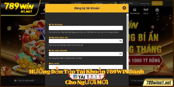 Hướng Dẫn Tạo Tài Khoản 789WIN Dành Cho Người Mới