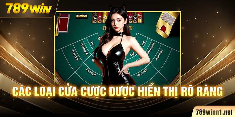 Các loại cửa cược được hiển thị rõ ràng.